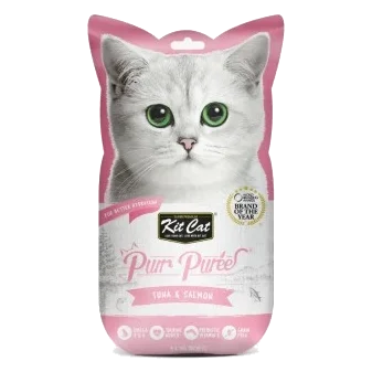 Snack cremoso per gatti Kit Cat PurrPuree tonno e salmone 60 g