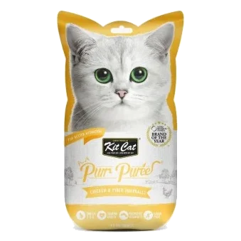 Snack cremoso per gatti Kit Cat PurrPuree pollo e fibre 60 g