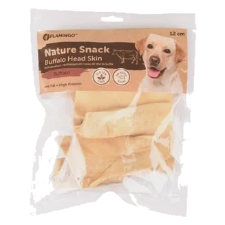 Snack cuoio di testa di manzo Flamingo per cani, 200 g