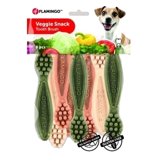Snack dentale veggie a spazzolino per cani, in blister