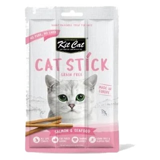 Snack per gatti Kit Cat Cat Stick salmone e frutti di mare 15 g