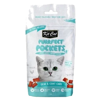 Snack per gatti Kit Cat Purrfect Pockets pelle e pelo 60 g