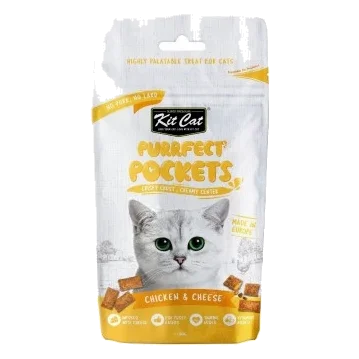 Snack per gatti Kit Cat Purrfect Pockets pollo e formaggio 60 g