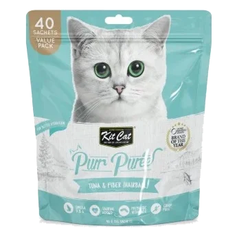 Snack cremosi per gatti Kit Cat PurrPuree tonno e fibre 40 x 15 g