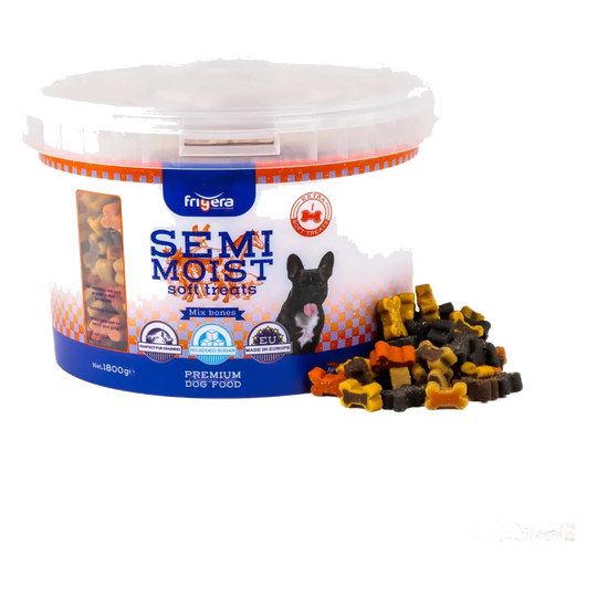 Snack semiumidi Mix Bones Frigera per cani, barattolo da 1800 g