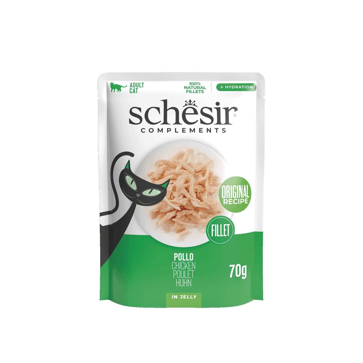 Cibo umido per gatti Schesir filetti di pollo, busta 70 g