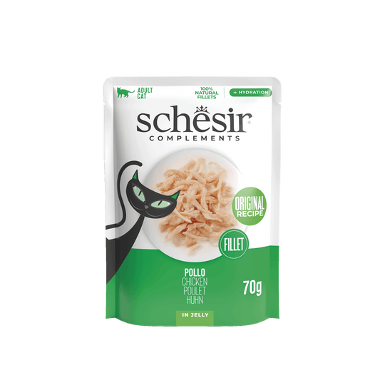 Cibo umido per gatti Schesir filetti di pollo, busta 70 g