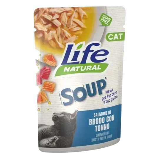 Zuppa Life Cat salmone con tonno per gatti, 60 g