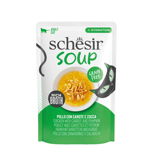Zuppa per gatti Schesir pollo con carote e zucca 40 g