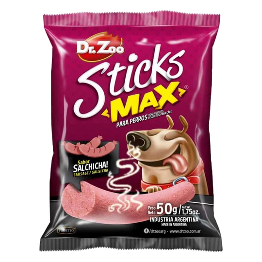 Sticks Max gusto salsiccia Dr. Zoo per cani, 50 g