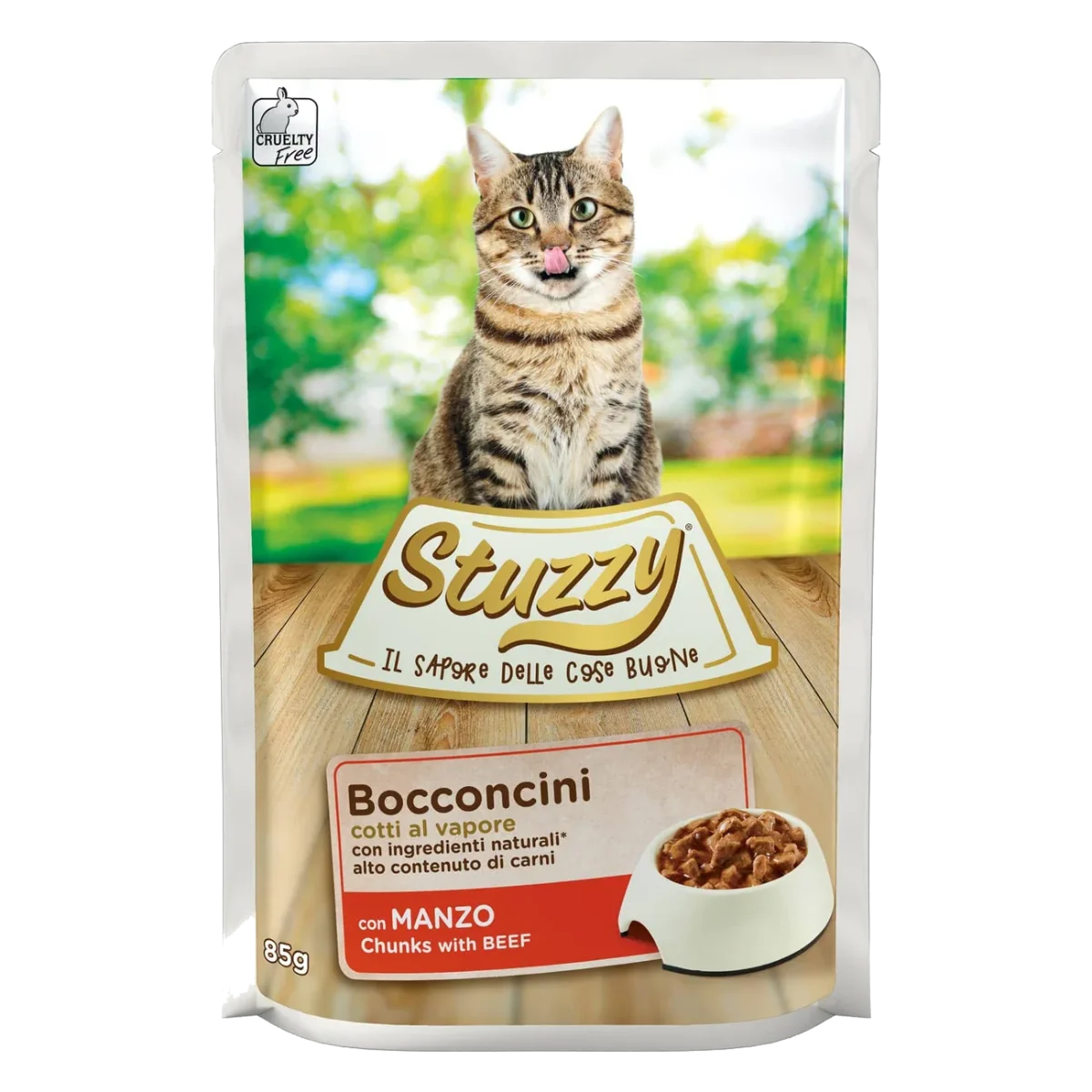 Cibo umido per gatti Stuzzy Cat manzo, busta 85 g