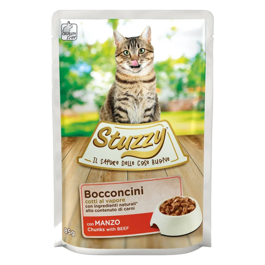 Cibo umido per gatti Stuzzy Cat manzo, busta 85 g