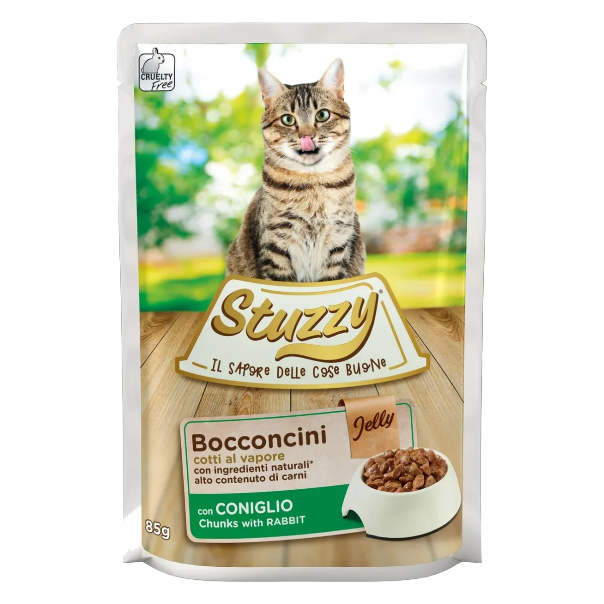 Cibo umido per gatti Stuzzy Cat coniglio, busta 85 g