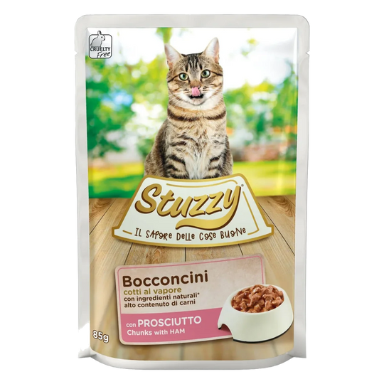 Cibo umido per gatti Stuzzy Cat prosciutto, busta 85 g