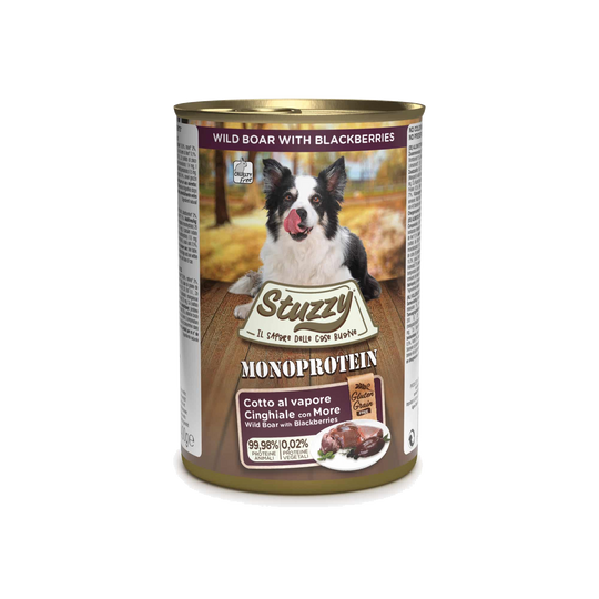 Cibo umido per cani Stuzzy Monoprotein cinghiale, more ed erbe provenzali