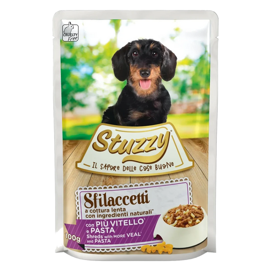 Cibo umido per cani adulti Stuzzy Speciality vitello e pasta, busta 100 g