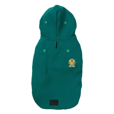 Felpa con cappuccio per cani FuzzYard The Homies verde
