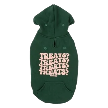 Felpa con cappuccio per cani FuzzYard Treats verde