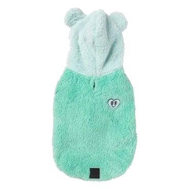 Felpa con cappuccio per cani FuzzYard Winnie verde acqua