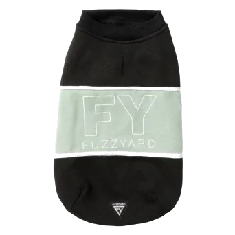 Felpa per cani FuzzYard Track nera e salvia