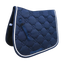 Sottosella da salto blu navy per cavallo con trapuntatura a rombi e doppio cordoncino bianco