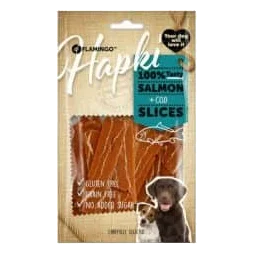 Snack naturali per cani strisce di salmone e merluzzo Flamingo, 85 g