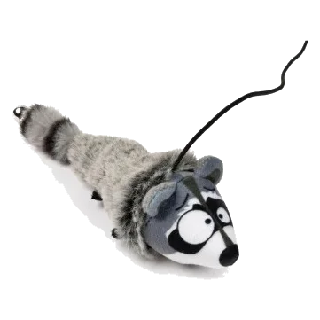 Canna da pesca per gatti con peluche FuzzYard Yeetz Run Along Racoon